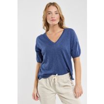 TERRE & MER Pull léger Suzanne - lin et coton Femme Navy Blue M