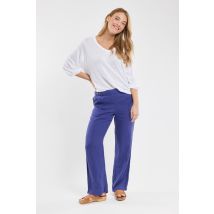 TERRE & MER Pantalon à pont Angèle - lin Femme Navy Blue S - 38