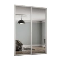Spacepro Shaker 2 Wardrobe Door Kit White Framed - 2x1 Panel Mirror - 1449mm (W)