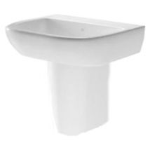 Wickes Galeria Ceramic 1 Tap Hole Cloakroom Basin with Semi Bathroom Pedestal - 550mm
