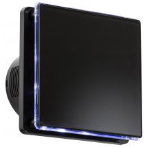 Knightsbridge Extractor Fan with Backlit LED & Overrun Timer - Black