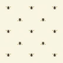 Joules Botanical Bee Crème Wallpaper - 10m x 52cm
