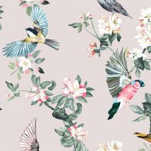 Joules Handford Garden Birds Antique Crème Wallpaper - 10m x 52cm