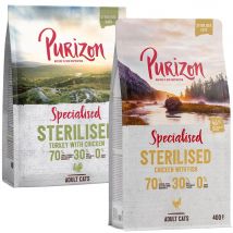 2x400g Purizon sans céréales Sterilised poulet, poisson, dinde - Croquettes pour chat