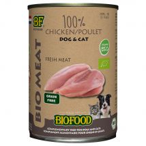 BF Petfood Bio Meat Pollo puro umido per cani e gatti - 6 x 400 g