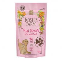 50g Adult & Puppy "Mini Hearts" Kalf Rosie's Farm Hondensnacks