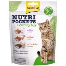 GimCat Nutri Pockets snacks para gatos Malta Vitaminas Mix - Country Mix, con pato, vacuno y pavo (150 g)