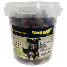 Caniland salchichas de vacuno con aroma ahumado snacks para perros - Pack % - 6 x 500 g