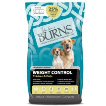 2x12kg Burns Weight Control+ poulet, avoine - Croquettes pour chien