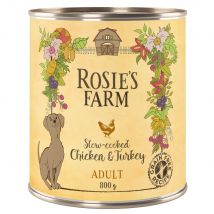 Voordeelpakket Rosie's Farm Adult 24 x 800 g Hondenvoer - Kip & Kalkoen