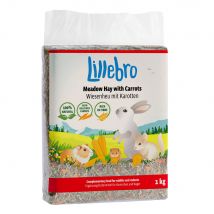 Foin de prairie Lillebro avec pomme, pissenlit ou carotte - Foin de prairie avec carotte 1 kg