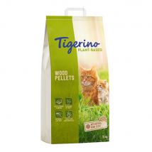 30l (8kg) Tigerino Plant-Based Bois-Pellets Litière pour chats - Parfum naturel de bois, sans parfum