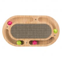Trixie Tavoletta in cartone con cornice in legno, ovale - L 46 x P 25 x H 4 cm
