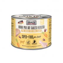 MAC's 6 x 200 g en latas para gatos - Puro pollo con corazones enteros de ave