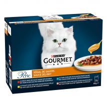 12x85g Verwennerij in Saus Gemengde Selectie Gourmet Perle Kattenvoer