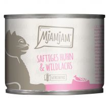 6x 200g MjAMjAM Sappige kip en wilde zalm nat kattenvoer