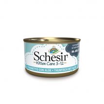 Schesir Kitten Lattine in Gelatina Alimento umido per gatti - Set %: 24 x 85 g Tonno con Aloe