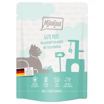 MjAMjAM Quetschie comida húmeda para gatos 6 x 300 g - Pavo con calabaza al vapor
