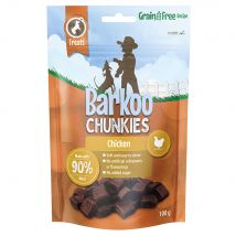 Barkoo Chunkies dados de carne para perros - Pollo - 6 x 100 g - Pack Ahorro