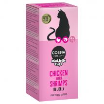 Cosma Mini Jelly Cups 6 x 25 g Snack per gatto - Pollo e Gamberetti