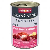 animonda GranCarno Adult Sensitive 24 x 400 g umido per cane - Manzo puro e Patate