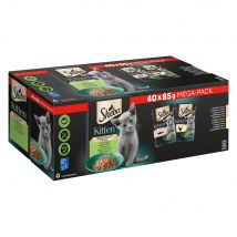 80 x 85 g Sheba Kitten soorten Maaltijdzakjes Fijne afwisseling in sauce (zalm en kip) nat kattenvoer