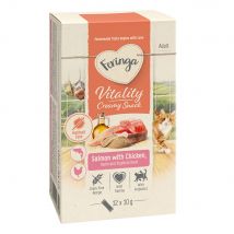 12x10g Feringa Vitality Creamy Snacks Lachs mit Huhn für Katzen