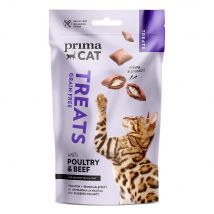 40g PrimaCat Crunchy Treats Skin & Coat avec volaille et bœuf friandises pour chats