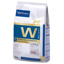 3kg W1 Weight Loss & Diabetes Virbac Veterinary HPM - Croquettes pour chat
