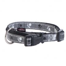 Trixie Reflective Paws Dog Collar - Silver - Size S-M