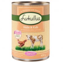 24x400g Junior poulet, veau Lukullus - Nourriture pour chien
