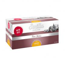 Smilla Fine Menù Delizioso ripieno 8 x 100 g Alimento umido per gatto - Mix: (4 varianti)