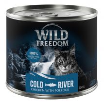 Wild Freedom Adult 24 x 200 g - senza cereali Alimento umido per gatto - Cold River - Merluzzo & Pollo