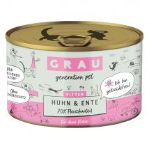 GRAU Kitten sin cereales - Pollo y pato (6 x 200 g)