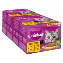 Whiskas 1+ buste 48 x 85 g Alimento umido per gatti - Selezione Carni Bianche in Salsa