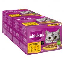 48x85g 1+ Adult Gevogelte-selectie in Saus Whiskas Kattenvoer Maaltijdzakjes