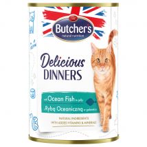 48x 400g Butcher's Delicious Dinners Cat met zeevis natvoer