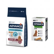 Advance Dog M/L + Advance Dental Snack gratis Medium Senior Vitality 7+ 12kg