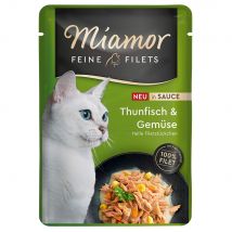 6x 100g Miamor Fijne Filets in Saus Tonijn & Groente natvoer voor katten