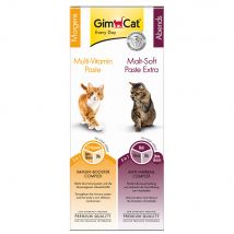 Lot GimCat Pâte multivitaminée + Pâte au malt pour chat - 2 x 50 g