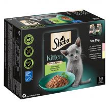 12x 85g Sheba Kitten Varianten Vershoudzakjes Zalm en Kip Katten Natvoer