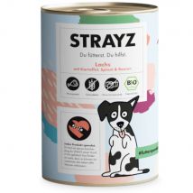 STRAYZ bio 6 x 400 g - Biologische zalm met biologische aardappelen, biologische spinazie en biologische bessen