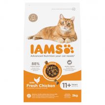 Dubbelpak: 2x3kg IAMS Advanced Nutrition Senior droogvoer voor katten 11+ met kip