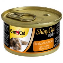 GimCat ShinyCat en gelatina 6 x 70 g - Atún y pollo