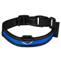 Collar luminoso LED Eyenimal para perros - Talla S: 40 - 45 cm perímetro del cuello, 25 mm de ancho (azul)