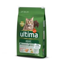 6,5 kg + 1 kg gratis! 7,5 kg Ultima Cat  - Adult Salmone