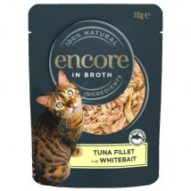 Encore Cat Broth Pouch Saver Pack 48 x 70g - Tuna with Whitebait