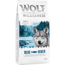 Multipack risparmio! 2 x 12 kg Wolf of Wilderness Crocchette senza cereali per cane - Adult Blue River - Salmone