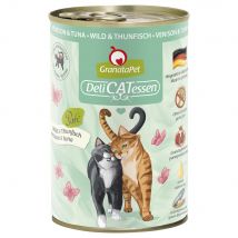 GranataPet DeliCatessen 6 x 400 g Alimento umido per gatti - Selvaggina & Tonno