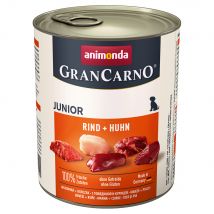animonda GranCarno Original 12 x 800 g Umido per cane - Junior: Manzo & Pollo